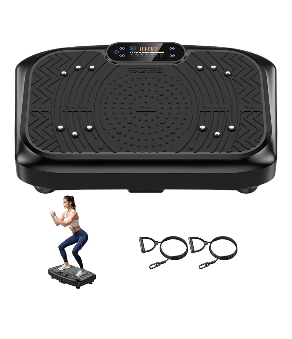 Vibration Plate Exercise Machine Weight Loss, Full Body Workout Vibration Plate Lymphatic Drainage, 199 Adjustable Speeds Power Shaping Vibrating Plate 450 Lbs Capacity Fitness Platform