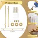 Moxweyeni 6 ft Gold Bar Foot Rails Kit Brass Staircase Handrail for Shelves Pipe Handrail with Mount Hardware and Tubing Bar Rest Brackets for Indoor Outdoor Office Restaurant Kitchen Island