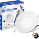 mw LED Can Lights,2700K/3000K/3500K/4000K/5000K, 5CCT LED Recessed Lighting, IC & Wet Rated, Energy Star, ETL and California JA8 Certified (1, 6 inch-Baffle Trim)