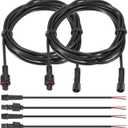 PATIKIL 9.84Ft 2 Pin Extension Cable Wire, 2 Set 22AWG Waterproof IP67 Extension Cord with 7.87" Male Female Connector kit for Boat Car Truck Indoor/Outdoor Solar LED Strip Light, Black