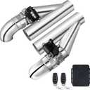 3 Inch Electric Exhaust Cutout with Elbow Valved Muffler Valvetronic Exhaust Valve Kit (2 pcs)