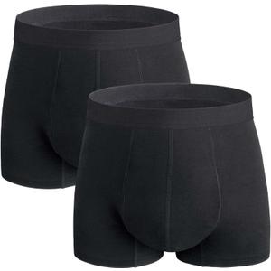 Washable Incontinence Underwear for Men, 2.3 oz Absorbent Leak Proof Odor Control Briefs with Covered Waistband (Black, L)