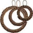 Karma, Trivets Round Jute Woven Set of 3, Handwoven Trivet Mat for Duch Oven, Hot Pots, Pans, Teapot and Tabletop, Espresso