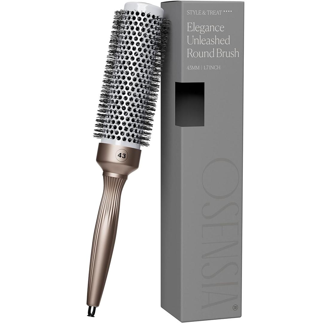 Professional Round Brush for Blow Drying 1.7 Inch  25% Faster Dry Time - Ceramic Ionic Brush for Precise Styling & Volume  Hairbrush Adds Wave & Enhances Shine for Men & Women