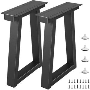 16 Inch Metal Bench Legs, Trapezoid Coffee Table Legs,Heavy Duty Iron Desk Feets, Industrial Modern DIY Metal Furniture Feets (H16 x W11.8, Set of 2, Black)