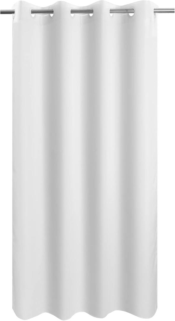 River Dream Stall Size Fabric Shower Curtain No Hooks or Liner Needed - Soft Shower Stall Curtain 54" x 78" Hotel Grade, Waterproof & Machine Washable, White, 54x80