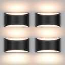 4 Pack Black Modern LED Wall Sconce Hardwired Indoor Wall Lights Up and Down Wall Mount Light Fixture for Living Room Bedroom Corridor Hallway Conservatory Warm White 3000K(with G9 Bulbs)