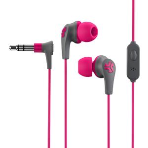 JLab JBuds Pro Signature Earbuds, Pink, Titanium 10mm Drivers, Music Controls, Universal Mic, Custom Fit with Cush Fins