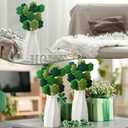 12 Pcs St Patricks Day Picks Felt Clover Picks Shamrock Flower Felt Stick Use as Gift Artificial Bouquet Centerpiece Vase Filler Cake Topper DIY Crafting St. Patrick's Day Decor (Green)