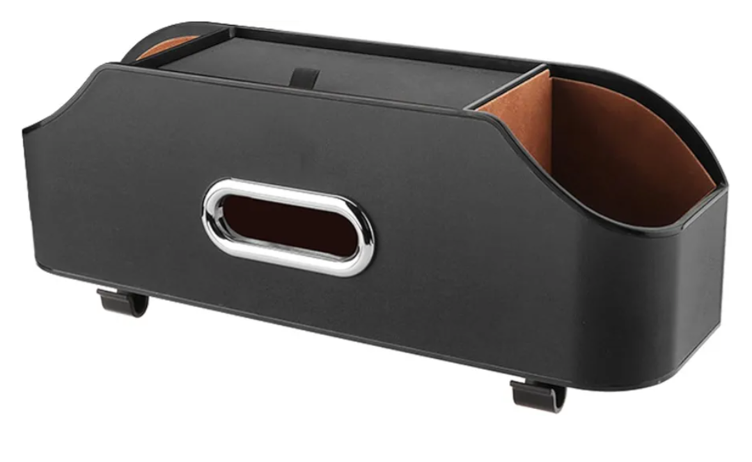 LXUNYI LUNYI Backseat Car Organizer, Car Seat Organizer, Car Hanging Headrest Backseat Organizer and Storage Multifunctional Back Seat Storage Box for Car Travel Accessories for Kids & Adults (Black)