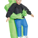 Morph Kids Inflatable Alien Costume, Blow Up Alien Outfit for Children, Abducted by Aliens Dress Up Costume, One Size