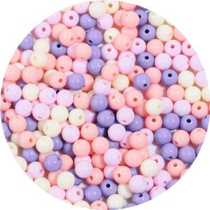 2 x 500PCS 8mm Smooth Mixed Color Acrylic Round Craft Beads Spacer Beads with Hole for DIY Bracelet Necklace Earrings Keychain Women Jewelry Making Supplies,Smooth Pink-Purple Series