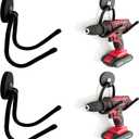 Pmsanzay 2 Pack Power Drill Tool Organizer Holder,Magnetic Tool Holders,Garage Tool Storage Rack,Heavy Duty Large Garage Magnet Utility Hooks with Rubber Coating, No Scratches - No Power Drill