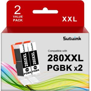 280 PGBK Ink Cartridges Replacement for Canon 280 PGI-280XXL Black PGBK Ink Compatible with Pixma TR8622a TR7520 TR8600 TR8620a TR8622 TR8520 TS6120 TS9100 TS9500 TR8620 Printer (2 PGBK)
