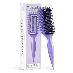 Curly Hair Brush,Curl Defining Brush for Effortlessly Defined Curls & Waves,Vented Hair Brush for Wet & Dry Hair,Women and Men,Reduces Frizz (Purple)