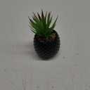 HZYUN Ceramic Flower Pot Artificial Flower Decoration Pineapple Potted Fake Succulent Plants Pot Fake Plant for Office Desktop (Black)