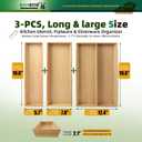 Large Long V-Shaped Bamboo Drawer Organizer Set of 3