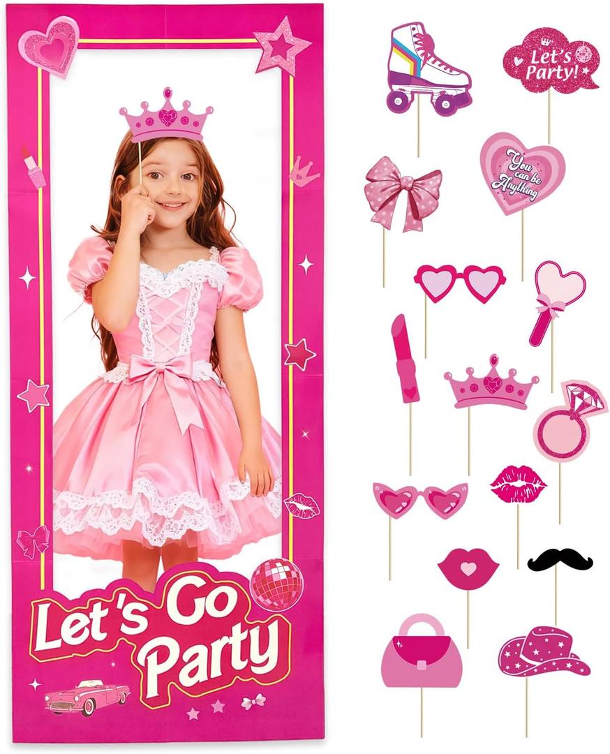 5.2ft Tall Life Size Stand-in Cardboard Cutouts Doll Photo Booth Props for Doll Princess Party Decorations Girls Birthday Party Decor Photoshoot.