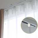 60 Pcs Curtain Track Hooks Curtain Track Gliders Plastic for Living Bedroom Shower Garage Divider Track and Hooks Slide Roller Ceiling Sliding Curtain Track Rollers