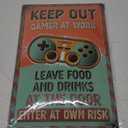 LANOLU Vintage Tin Sign - KEEP OUT Gamer at Play sign, Do Not Disturb I'm Gaming, Video Game Metal Sign, Gamer Room Decor for Men, Retro Wall Decor, 12x8"