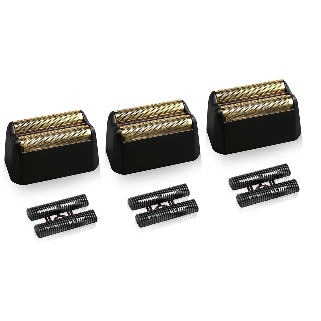 3 Pack Professional 5 Star Series Finale Shaver Replacement Foil and Cutter Bar Assembly Compatible with wahl Shaver Foil 7031-100, 7043-100 Super Close Shaving Replacement HeadsBlack