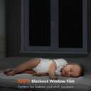 Kromapolis Blackout Window Privacy Film Total Light Blocking Room Darkening Window Covering, Removable Static Cling Frosted Glass Tint, Non-Adhesive, Black 23.6'' x 118.1'', 23.6In x 118.1In