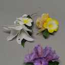 HAIMEIKANG Hair Clip, 3 Pieces Hawaiian Flower Hair Pins - Artificial Tropical Flower Hair Accessories for Women in White, Yellow, Purple (3 Count, 1 Package)