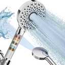 Filtered Shower Head with Handheld, High Pressure 10-Spd Detachable Chrome Showerhead with Stainless Hose, Water Softener Filter Beads for Hard Water - Remove Chlorine, Reduce Dry Itchy Skin (Silver)
