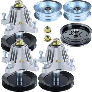 3 Pack 918-06980 Spindle Assembly with 756-04511B 756-05034A Idler Pulley Replaces 618-06980 918 06980 for Cub Cadet 50 Inch Deck ZT1 50, ZT2 50, Z550, RZT-L50, Troy Bilt Mustang Xp 50 Mowers