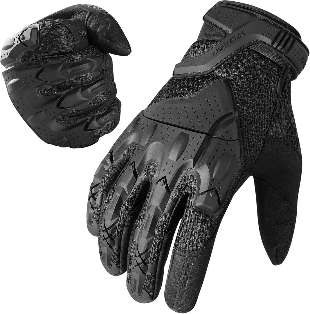 WTACTFUL Motorcycle Gloves for Men - Impact Protection, Breathable Comfort, Touchscreen Capable & Perfect for Daily Cruising Driving (Medium, Black)