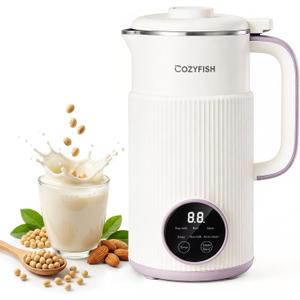 Cozyfish 35oz Nut Milk Maker, Multi-Functional Automatic Soy & Almond Milk Machine with 12-Blade Stainless Steel for Oat, Soup, Juice & Plant-Based Beverages, Timer, Auto Clean, Keep Warm, Boil 