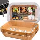 Air Fryer Liner Rectangular for Ninja Foodi Dual Basket 8QT 10QT, Bella Air Fryer Accessories, Air Fryer Liners 4 qt Rectangle, 125Pcs Parchment Paper liners for DZ201,DZ401, FG551