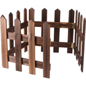 Wooden Picket Fence Garden Border, Decorative Garden Fence Animal Barrier Landscape Fencing Border for Dogs, Flower Bed, Yard and Patio Outdoor Decor