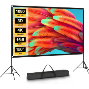 VISULAPEX JYSZJ-01 Portable Projector Screen with Double Stand