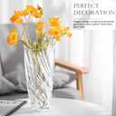 Glass Vase,Elegant Spiral Decorative Centerpiece for Home, Office,Wedding, Stylish Blown Glass Flower Vase, Clear