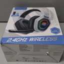 Ozeino 2.4GHz Wireless Gaming Headset for PC, Ps5, Ps4 - Lossless Audio USB & Type-C Ultra Stable Gaming Headphones with Flip Microphone, 40-Hr Battery Gamer Headset for Switch, Laptop, Mobile, Mac (Black and White)