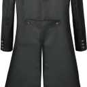 Mens Pirate Coat Steampunk Jacket Tailcoat Renaissance Jacket Halloween Hatter Costume (Black, S)