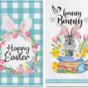 Hexagram Easter Kitchen Towels 18'x 28', Bunny Easter Hand Towels for Bathroom Set of 2, Bunny Decor