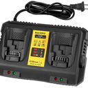 DCB102 20V MAX Battery Charger Replacement for Dewalt Battery Charger, 2 Port Charger Compatible with Dewalt 12V20V Batteries