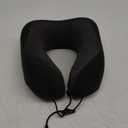 MLVOC Travel Pillow 100% Pure Memory Foam Neck Pillow, Comfortable & Breathable Cover, Machine Washable, Airplane Travel Kit with 3D Contoured Eye Masks, Earplugs, and Luxury Bag, Standard (Black)