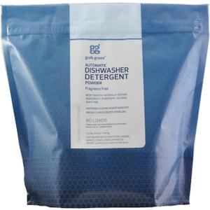 Grab Green Automatic Dishwashing Detergent Powder 3.17 lbs, 80 Loads, Fragrance Free, Plant and Mineral Based, Superior Cleaning, Powerful Grease Removal, Brilliant Shine