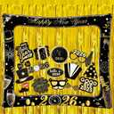 KatchOn, New Years Photo Booth Props Frame Set - 30 Inch- Pack of 38 | New Years Eve Photo Booth Props for Happy New Years Decorations 2026 | Gold Foil Fringe Curtains for NYE Decorations 2026
