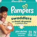 Pampers Baby Diapers  Swaddlers  Size 0, 31 Count, Ultra Absorbent Disposable Newborn Diaper