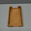 GlikCeil Rattan Guest Towel Holder Tray for Bathroom Wicker Tissue Napkin Cube Box Cover 9.5" x 5.5" x 2" Woven Storage for Table Paper Rustic Bathroom Towel Tray Flat Wood Dinner Napkin Holder