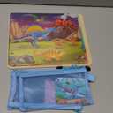 SYNCFUN 4-in-1 Dinosaur Wooden Puzzles for Kids Ages 3-5, 24 & 35 PCS Jigsaw Puzzles for Toddlers with Storage Bags, Glow in The Dark Dinosaur Toys, Christmas Birthday Gifts for Boys Girls