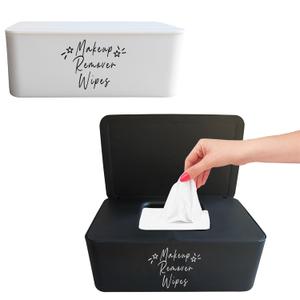 2 Pack Makeup Remover Wipes Dispenser,7.28" L * 4.80" W *2.75" H, Refillable Makeup Wipes Holder Box Chic Wipes Container for Bathroom Vanity Dressing Table
