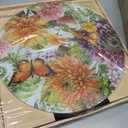 CounterArt Botanica 4mm Tempered Glass Lazy Susan Turntable 13" Diameter Condiment Caddy Cake Plate Pizza Server