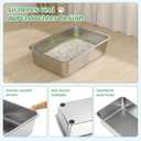 WENBOKMIN Stainless Steel Cat Litter Box, 6in Cat Litter Pan for Large Cats and Rabbits, Extra Large Metal Litter Box High Sides Odor Control Anti-Corrosion Nonstick