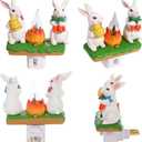 Easter Egg Bunny Campfire Flickering Night Light, Easter 3D Rabbit Night Light Plug in, Bunnies Figurine Lamps, Easter Decorations Indoor