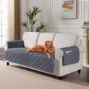 TAOCOCO Waterproof Couch Covers for Pets Dogs with Non Slip Backing, Sofa Seat Covers with Side Pocket for 3 Cushion Couch Washable Dog Couch Cover Protector Sofa Slipcovers(Sofa Plus, Dark Grey)